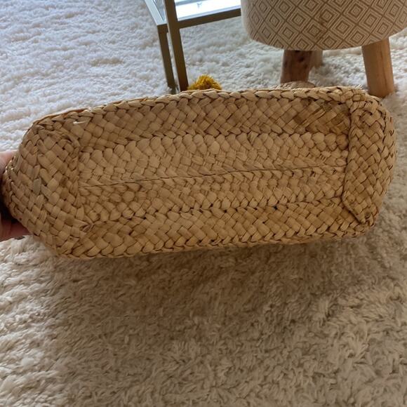 Straw Oversized Sequin Cactus 🌵Colorful Straw Pom Pom Accents Tote - Picture 9 of 11